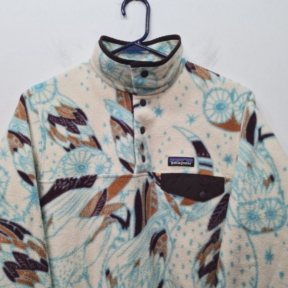 Patagonia Synchilla Snap-T Fleece Pullover Moon Owl Toasted White Women'… - Picture 2 of 16